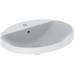 Lavabo empotrado serie Geberit VariForm, ovalado, con orificio para el grifo: B1=58cm, Toma de grifo=Centro,
